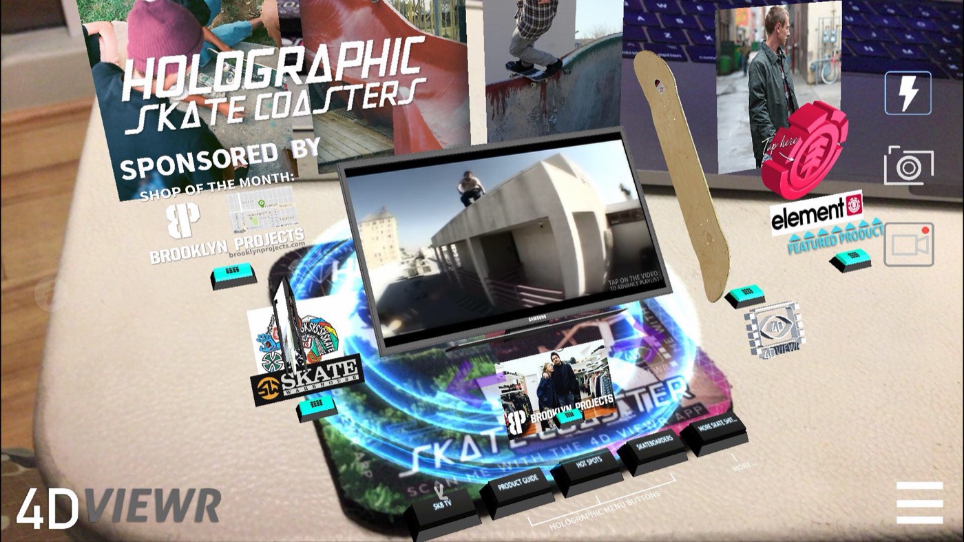Holographic Skate Coasters — the 4D VIEWR AR experience